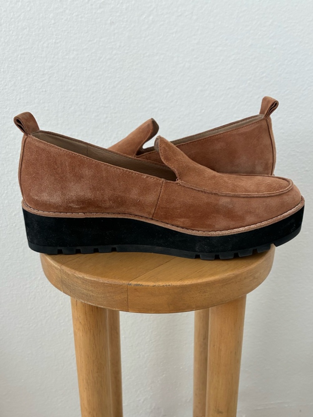 Eileen Fisher Suede Platform Loafers - Picture 7 of 10